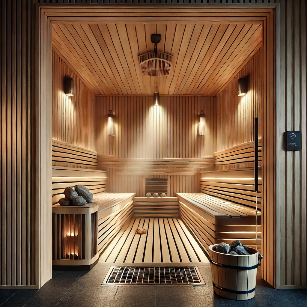 Sauna zewnętrzna - wnętrze - Sedo