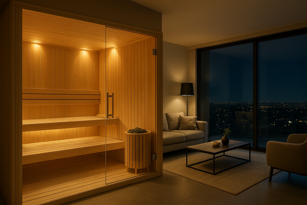 sauna w apartamentach na wynajem - Sauna Sedo